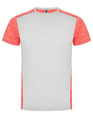 Heren Sportshirt Roly Zolder Wit-heather Fluor Coral